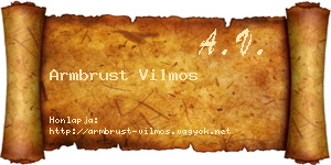 Armbrust Vilmos névjegykártya